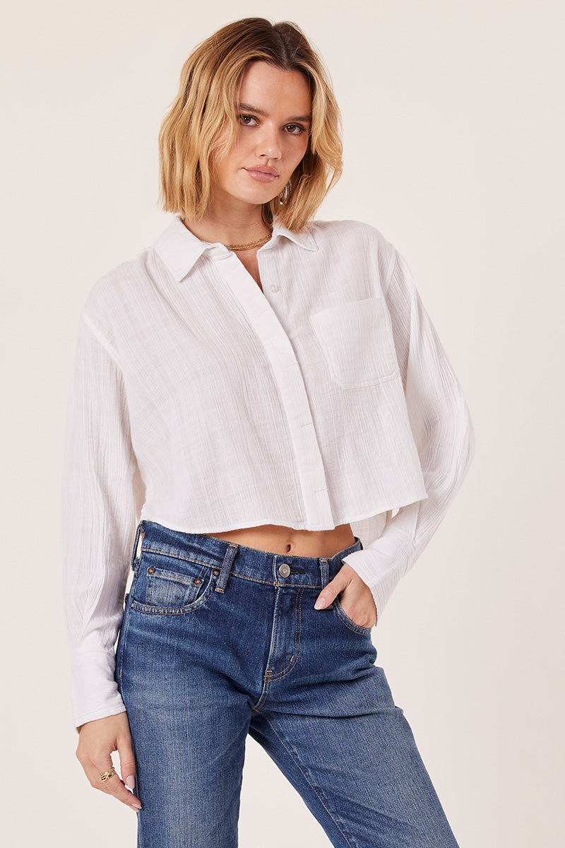 JUNE CROP BUTTON UP