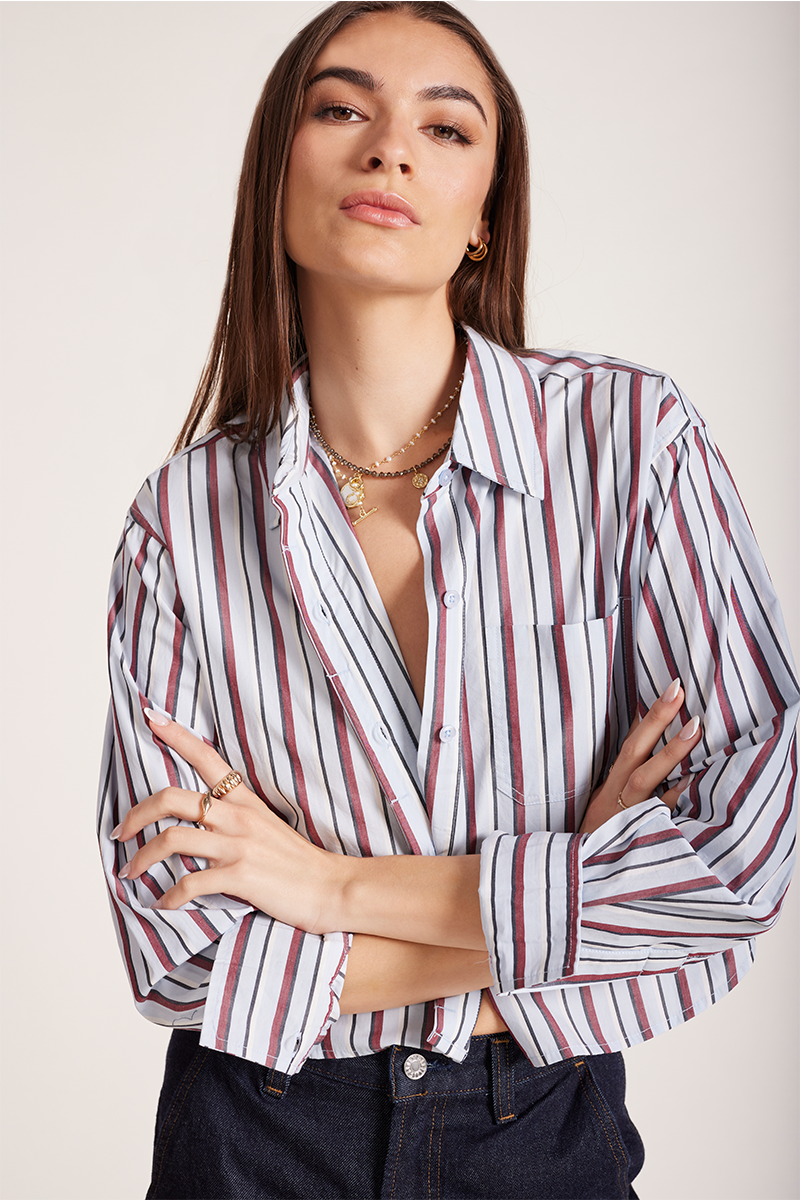 JUNE CROP BUTTON UP