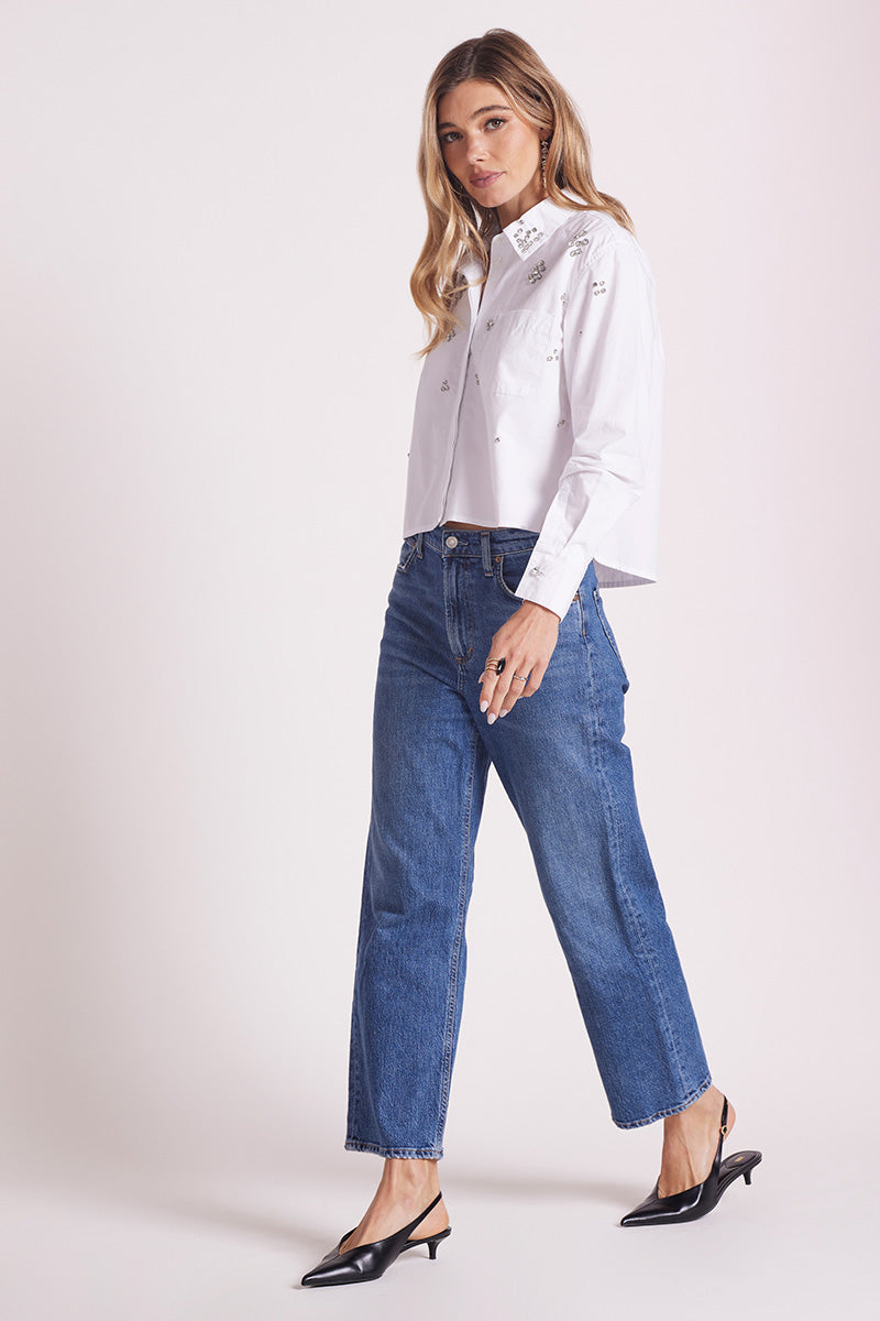 JEWELED BUTTON UP
