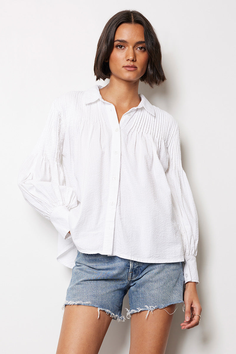 PINTUCK PEASANT BLOUSE