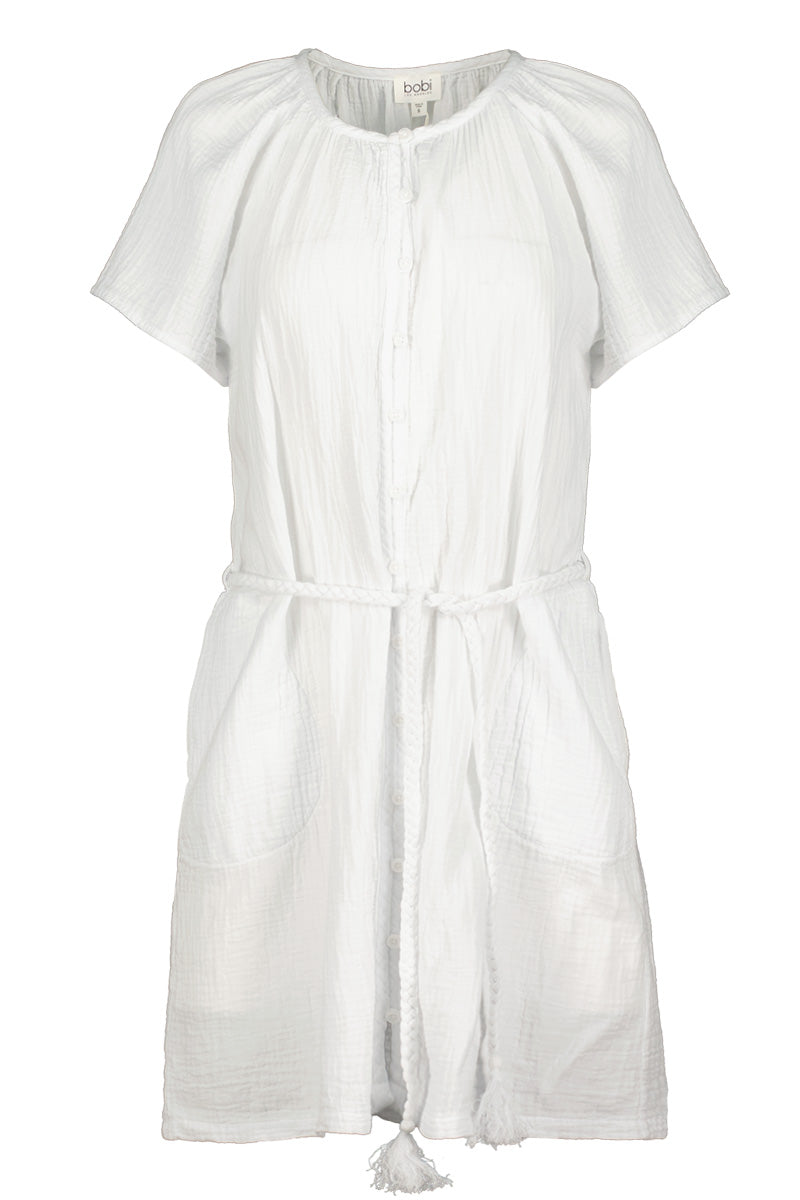 short dress with buttons down the front Kristin Cotton Button Down Dress