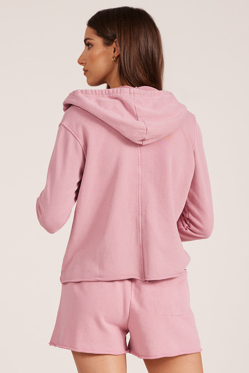 HALF ZIP CROP HOODIE