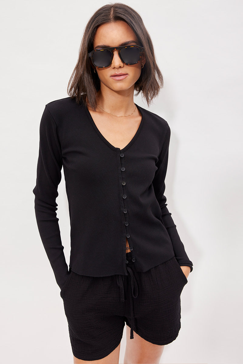 BUTTON UP VNECK CARDIGAN