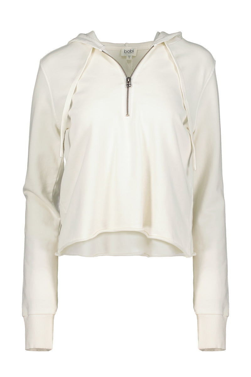 HALF ZIP CROP HOODIE