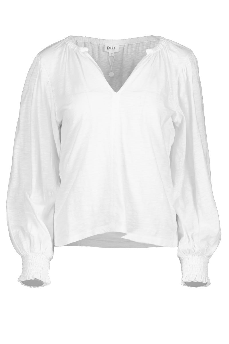 BOHO SMOCKED SLEEVE TOP
