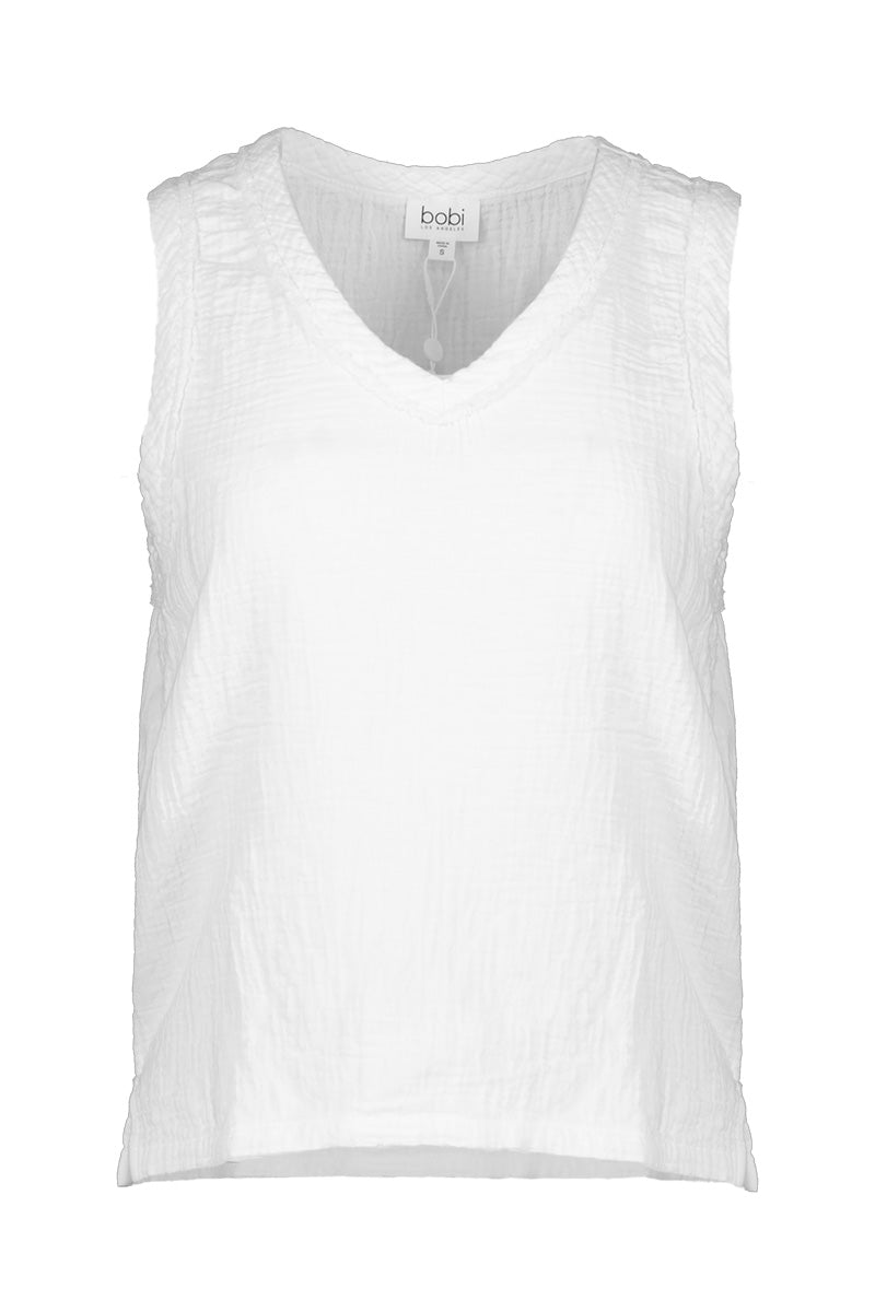 V-NECK RAW EDGE TANK