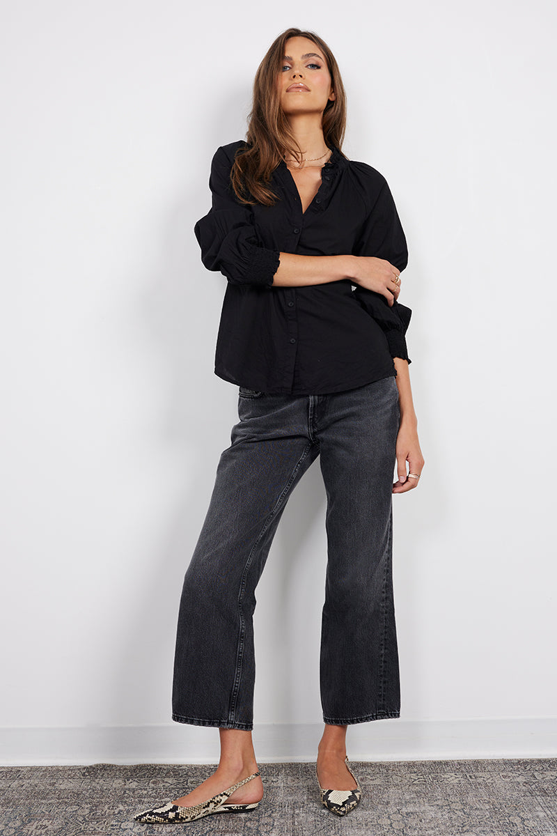 RAGLAN BUTTON-UP SMOCK SLEEVE