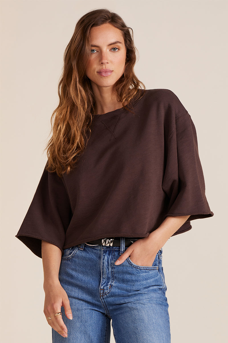 DROP SHOULDER CROP SHORT SLEEVE