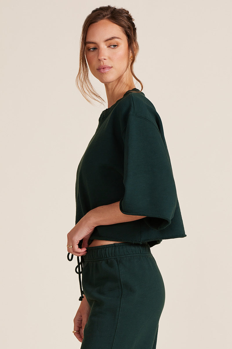DROP SHOULDER CROP SHORT SLEEVE