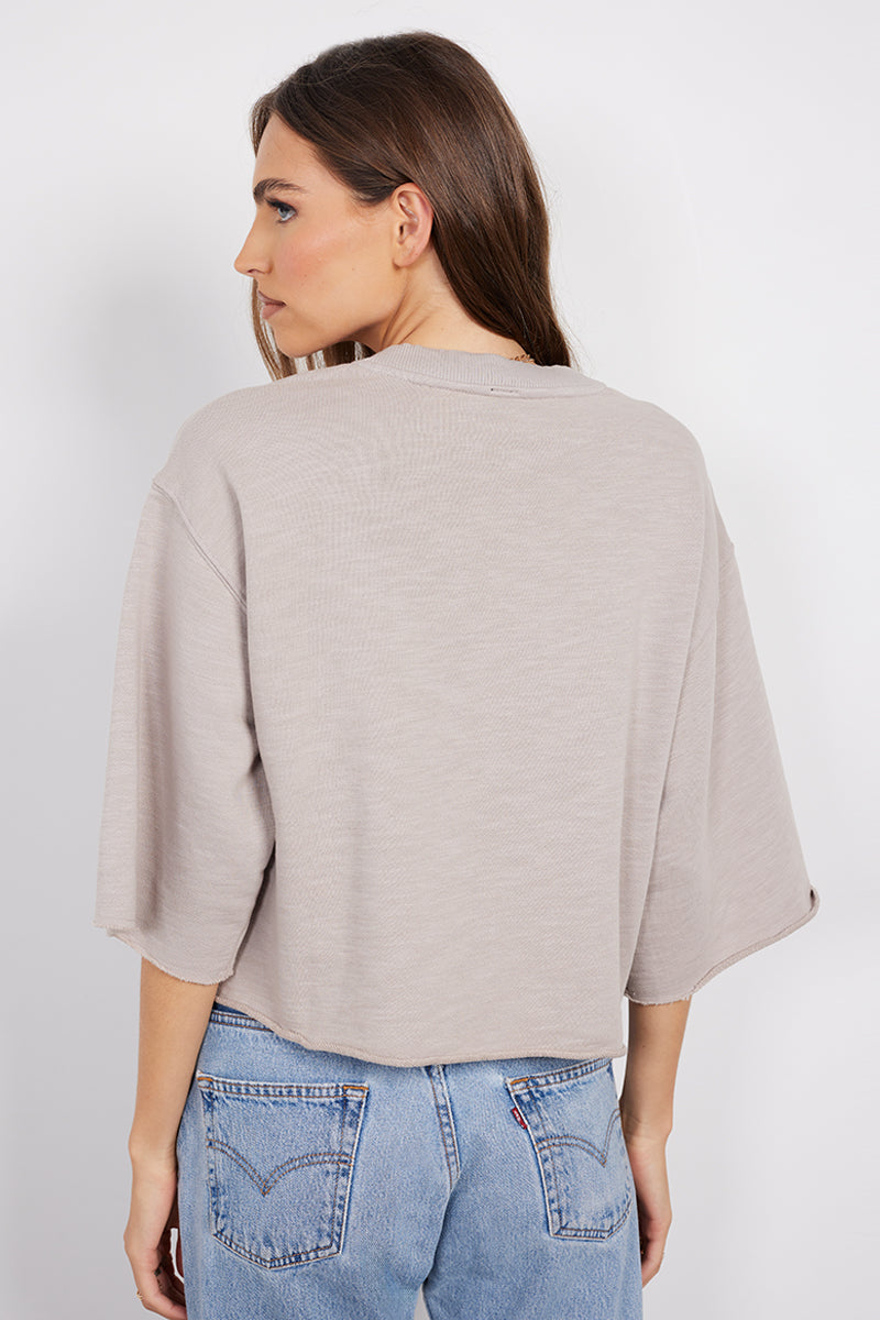 DROP SHOULDER CROP SHORT SLEEVE