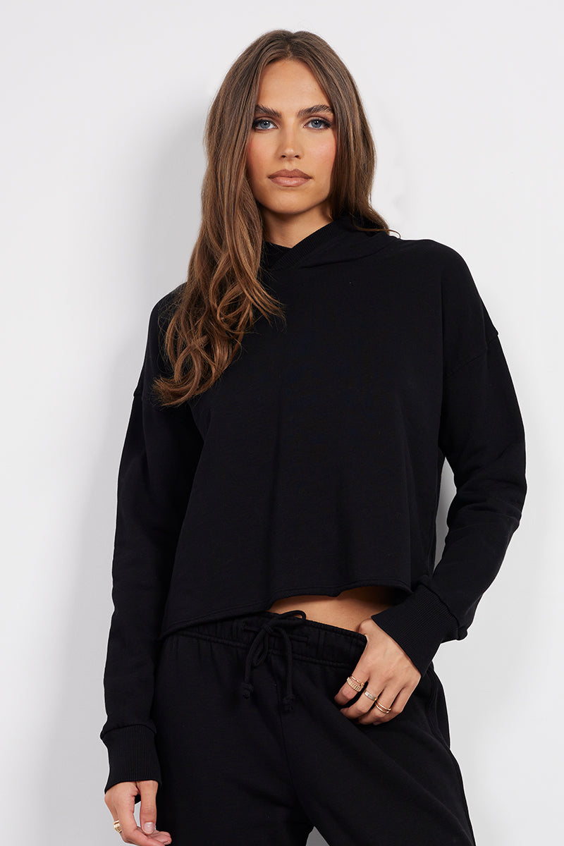 HI LOW CROPPED HOODIE