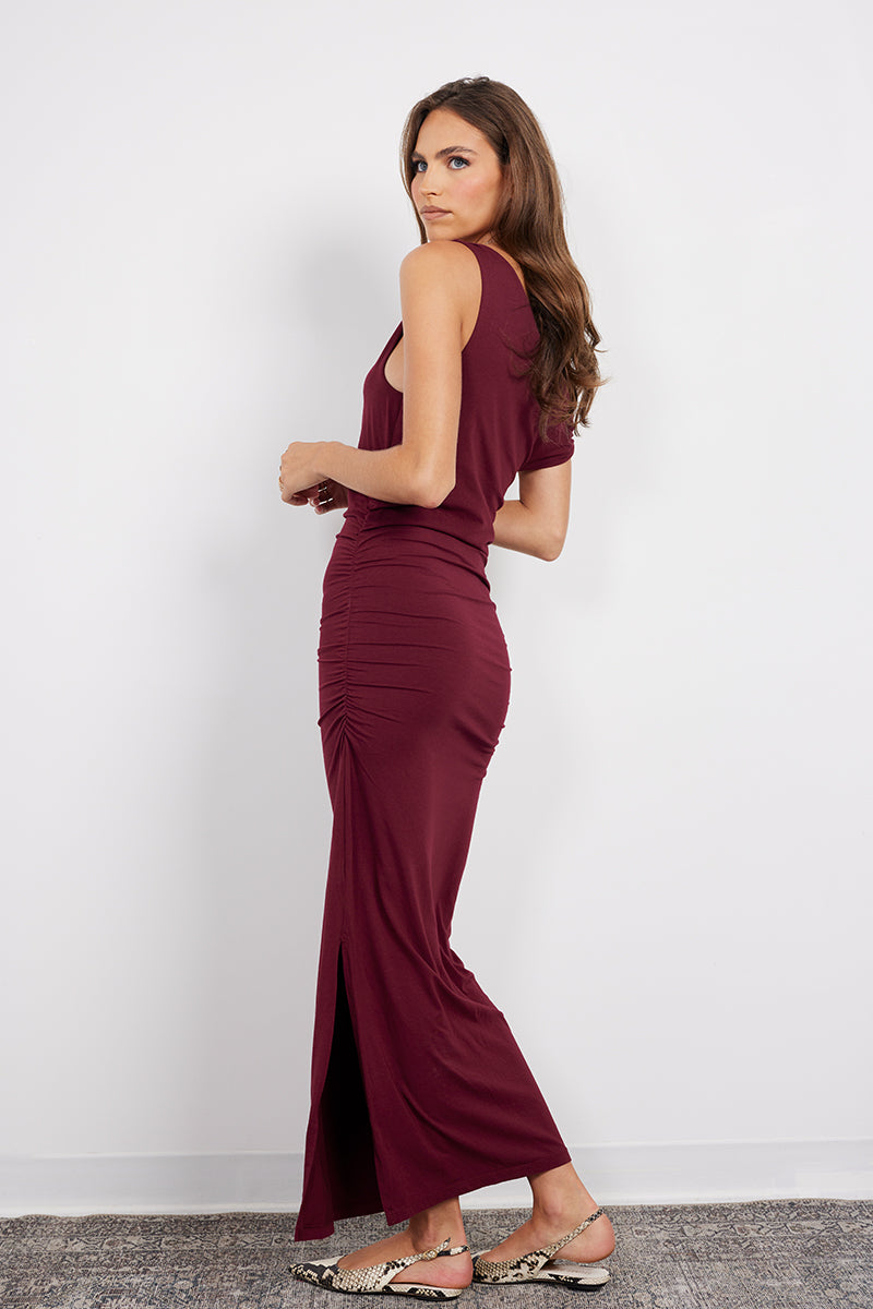 TWIST-OFF SHOULDER DRESS