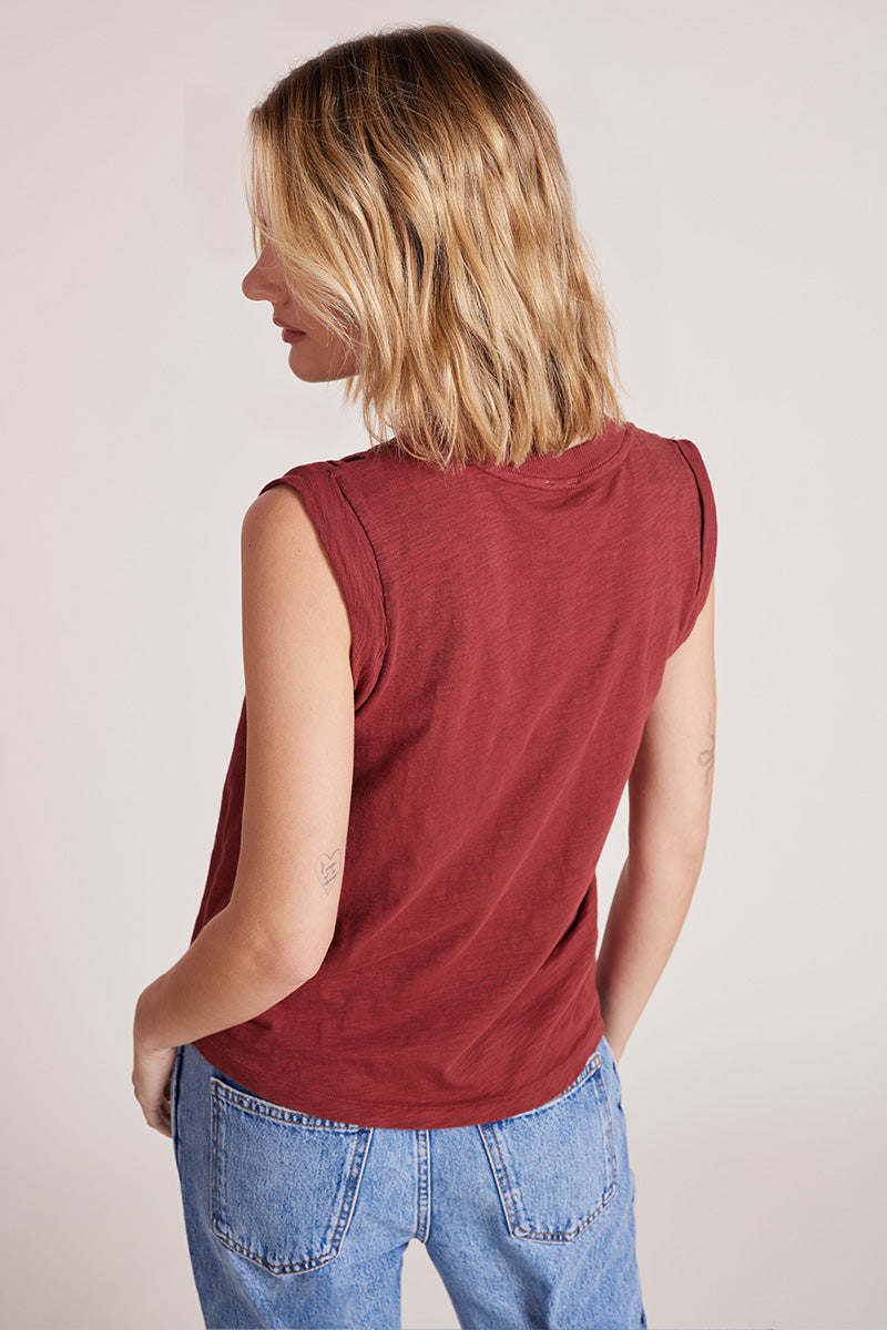 PLEATED MUSCLE TANK