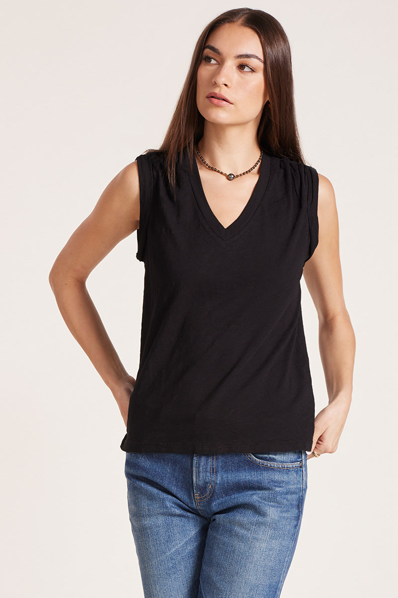 PLEATED MUSCLE TANK