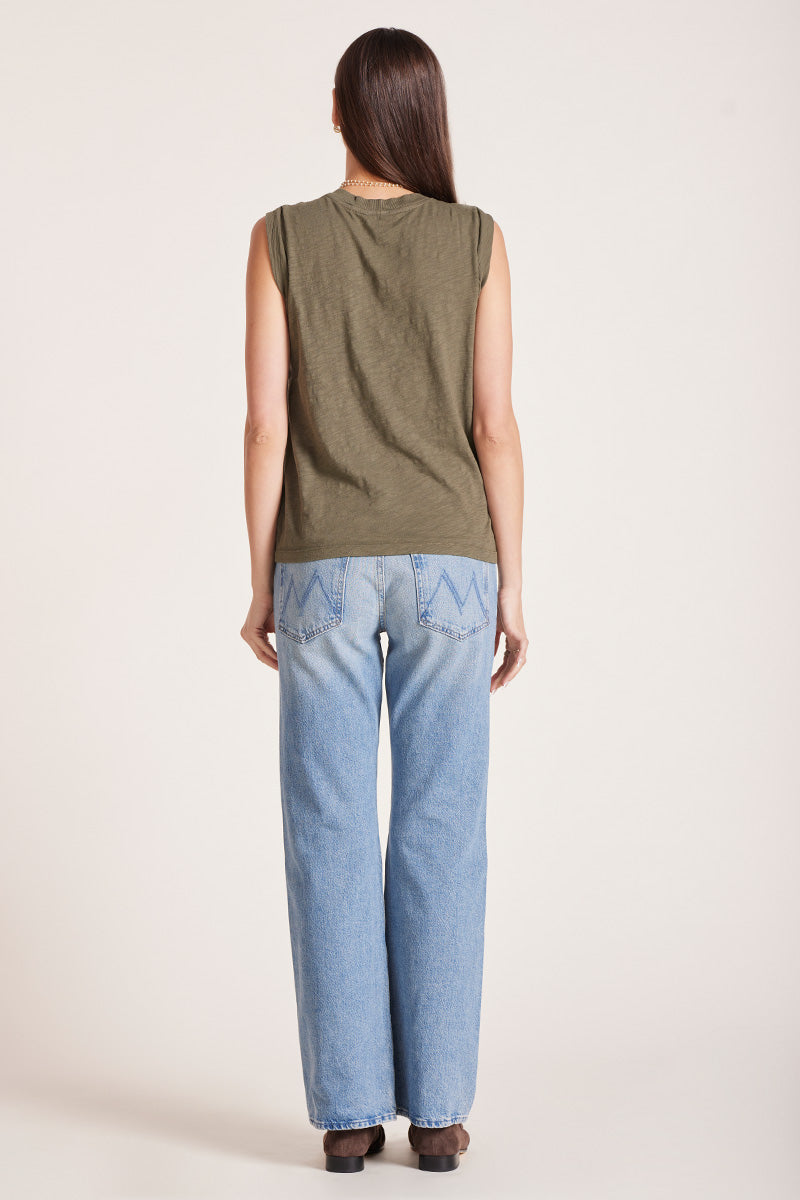 PLEATED MUSCLE TANK