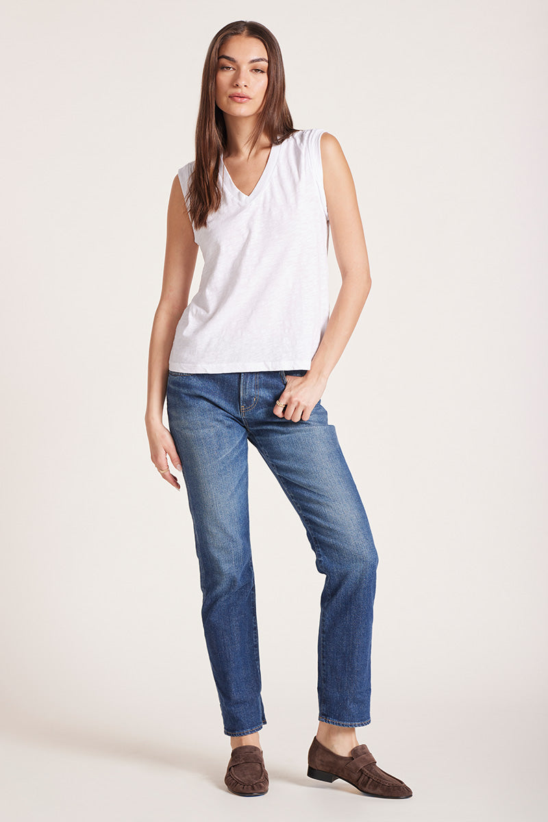 PLEATED MUSCLE TANK