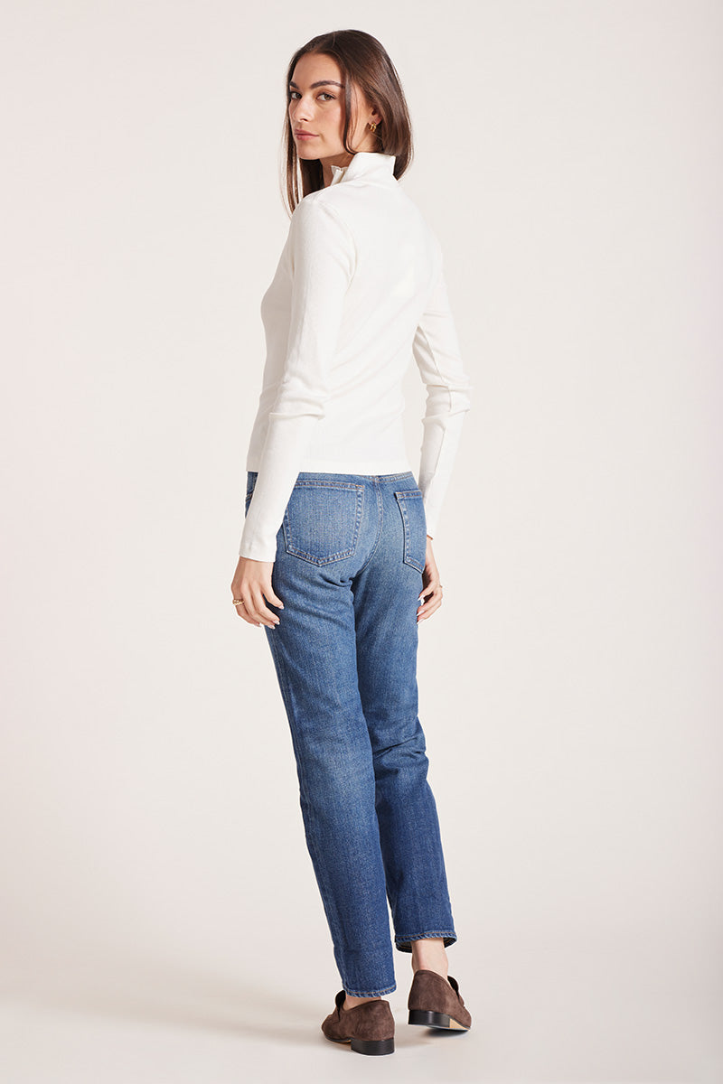 CROP FUNNEL NECK HENLEY