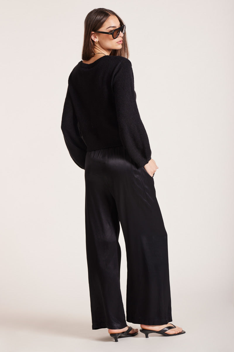DRAPED WIDE LEG PANT