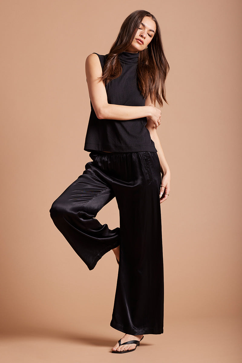 DRAPED WIDE LEG PANT