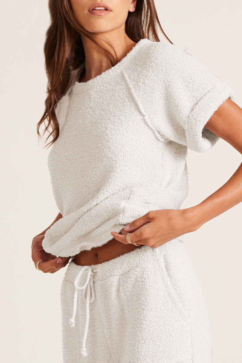 CREWNECK ROLL SLEEVE RAGLAN TEE