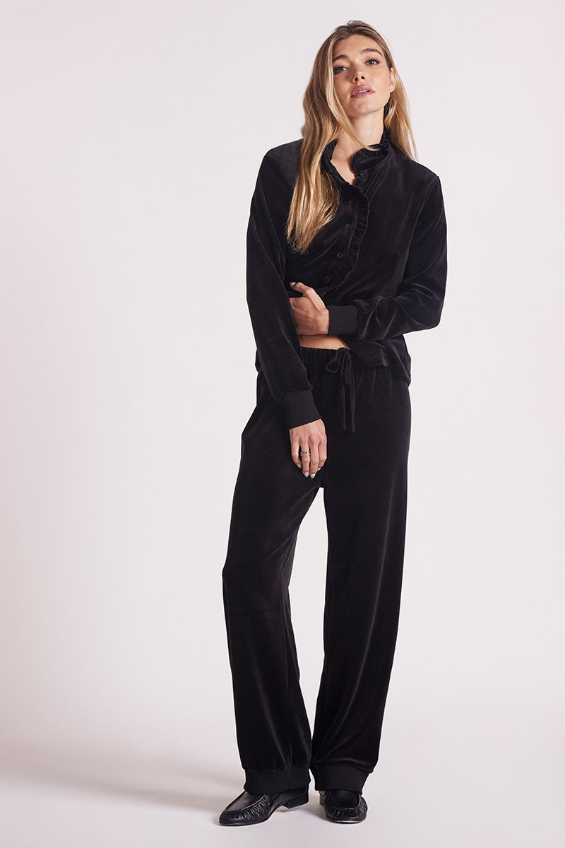 RIB MIX WIDE LEG PANT
