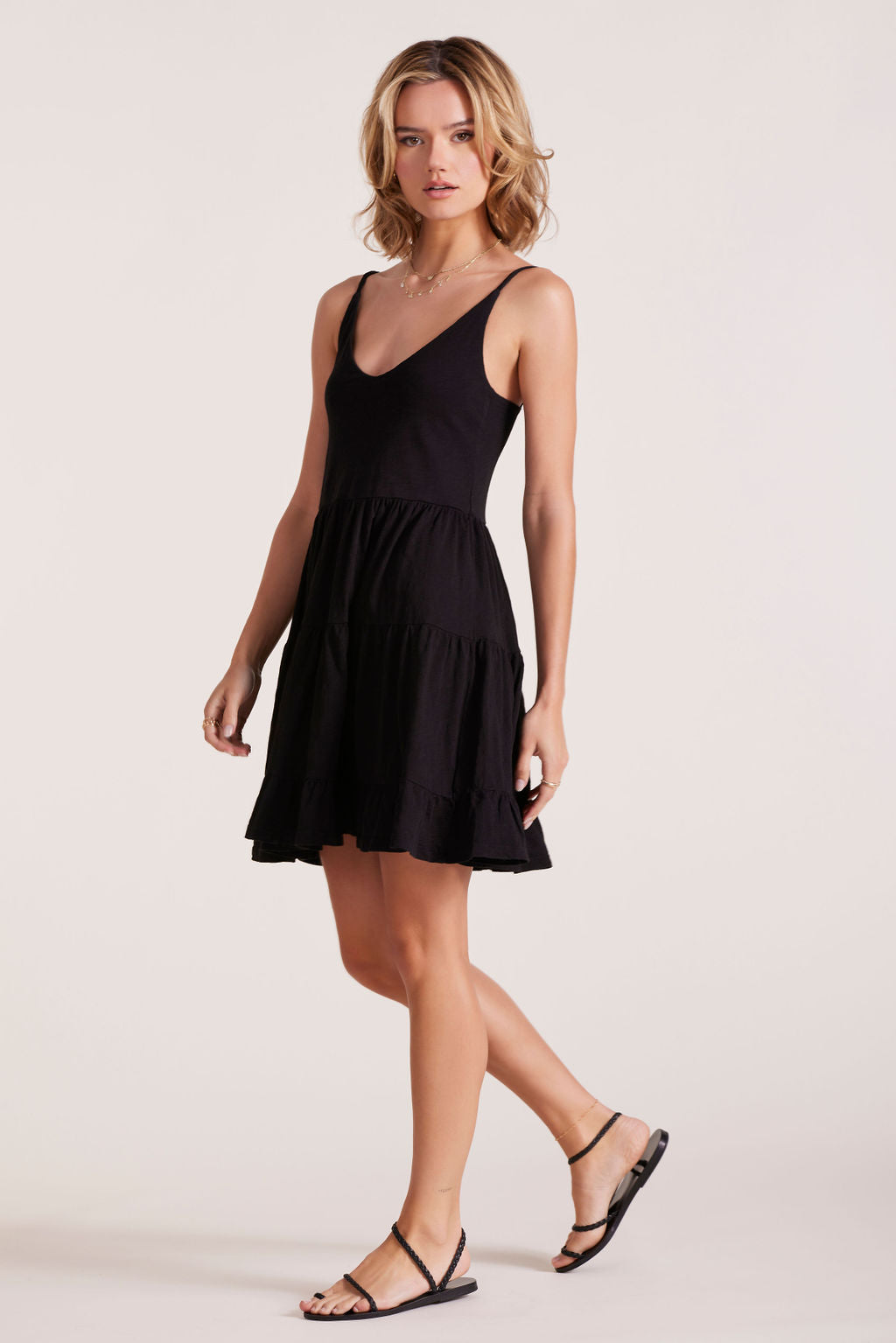 TIERED MINI TANK DRESS - bobi Los Angeles