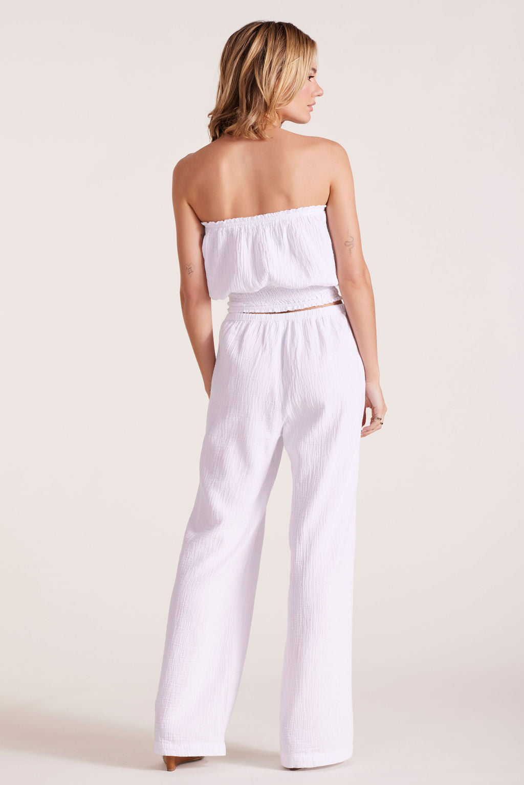WIDE LEG SMALL WAISTBAND PANT - bobi Los Angeles
