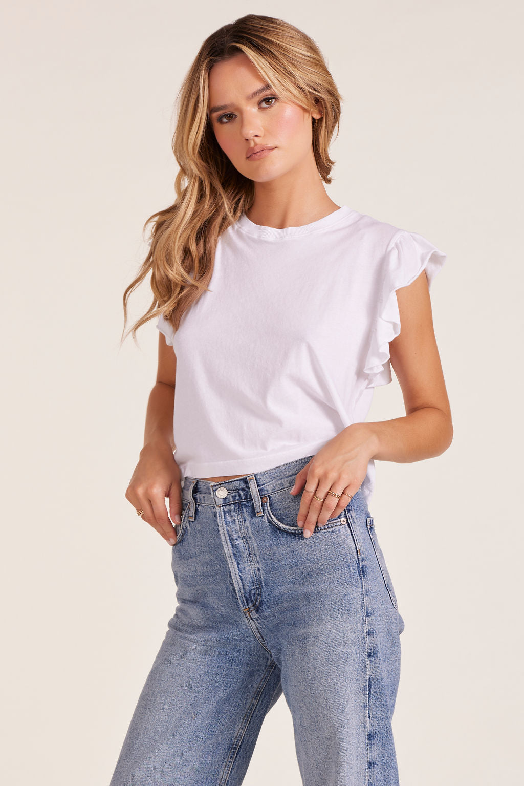 FLUTTER SLEEVE TEE - bobi Los Angeles