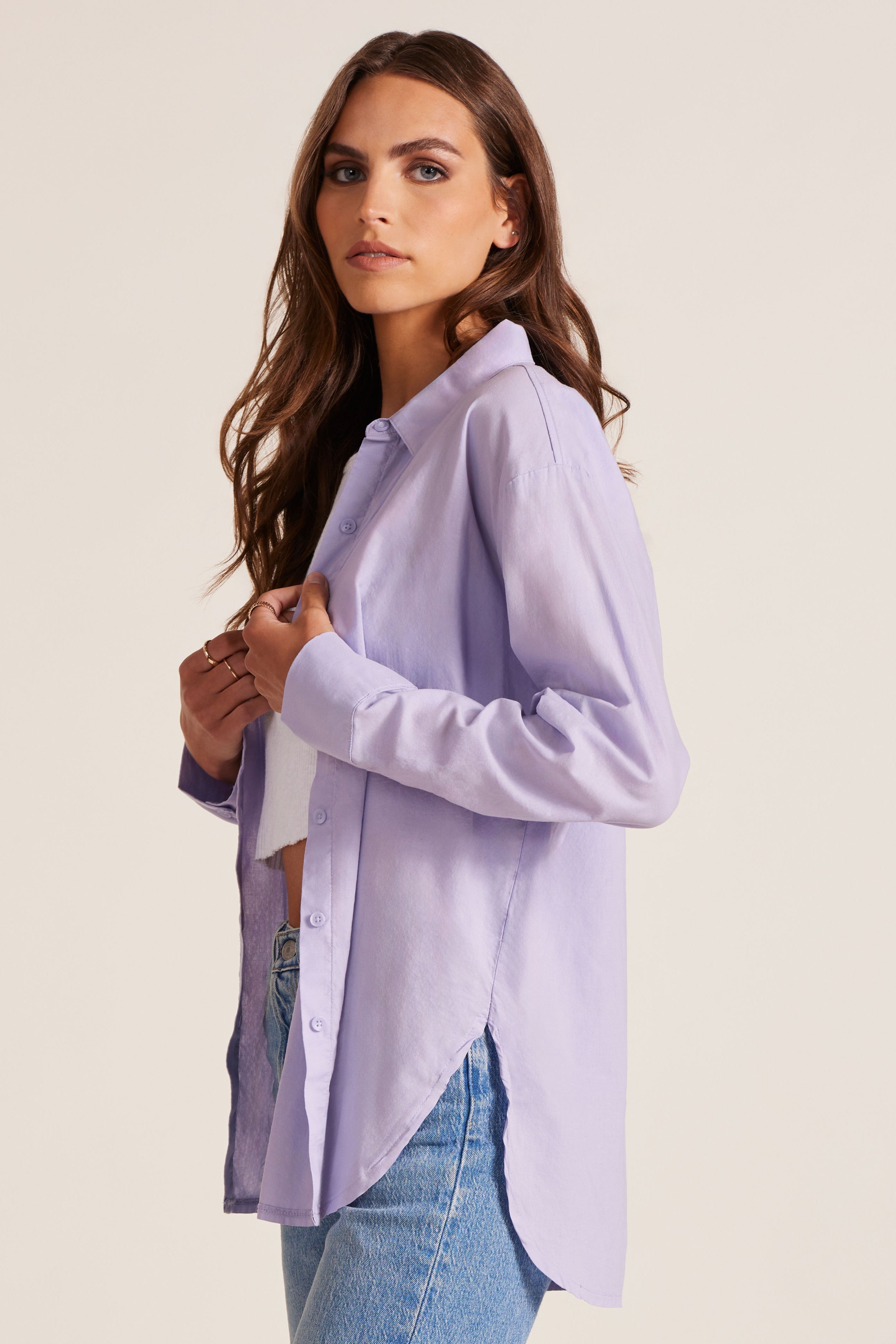 OVERSIZED BUTTON FRONT TUNIC