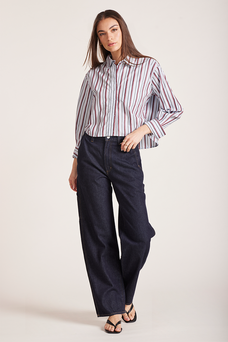 JUNE CROP BUTTON UP