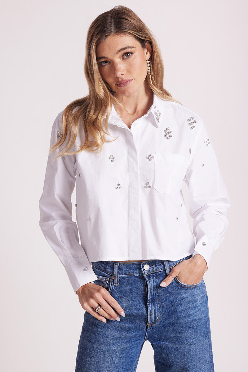 JEWELED BUTTON UP