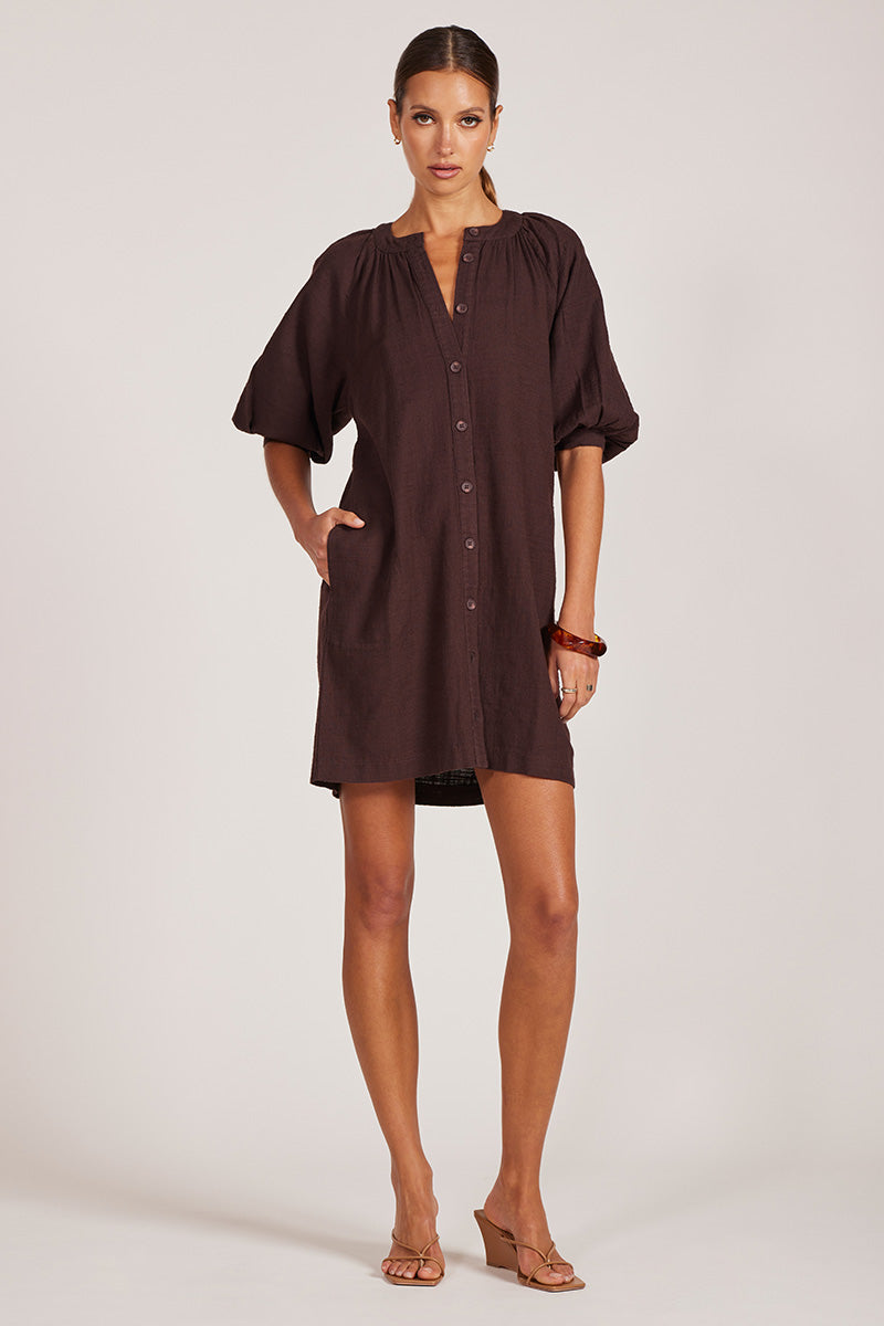 BUTTON FRONT DAY DRESS