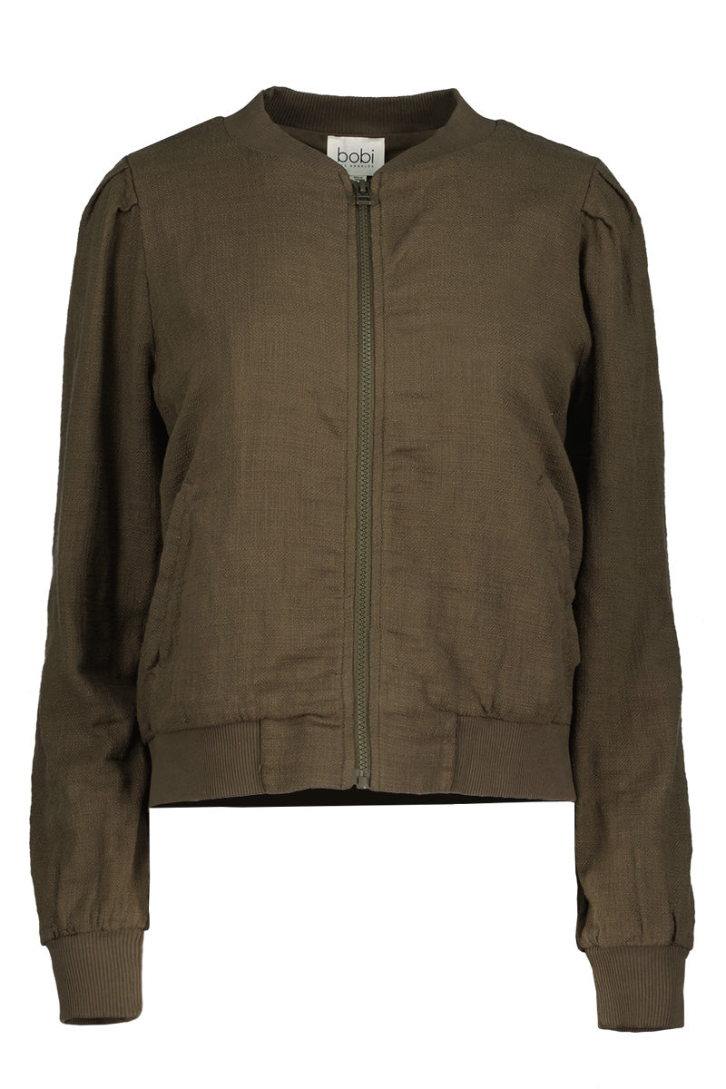 PUFF SLEEVE BOMBER JACKET