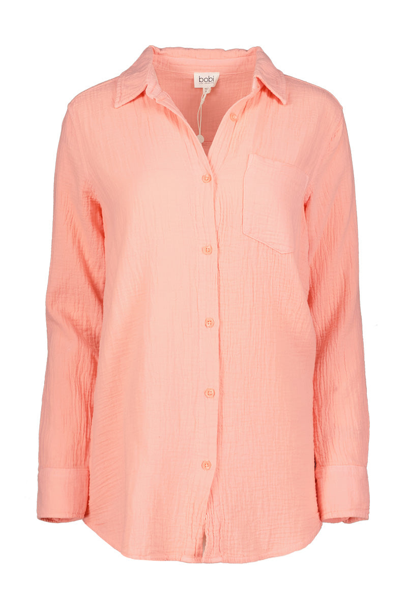 BUTTON FRONT LONG SLEEVE TOP