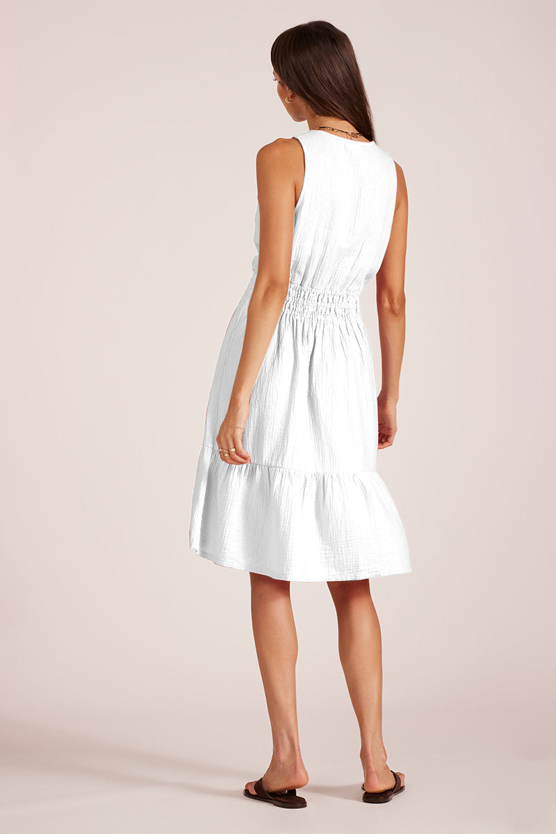 SPLIT NECK MIDI DRESS