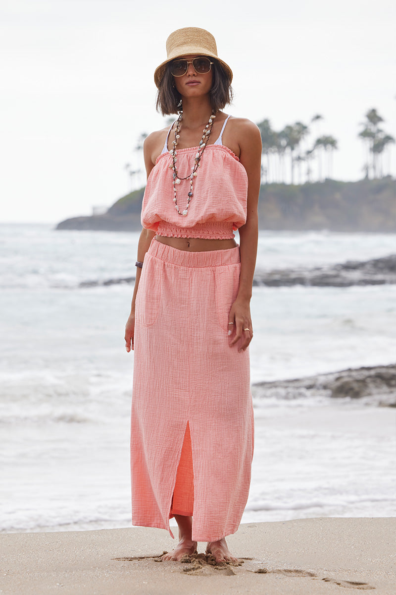 SPLIT FRONT MAXI SKIRT