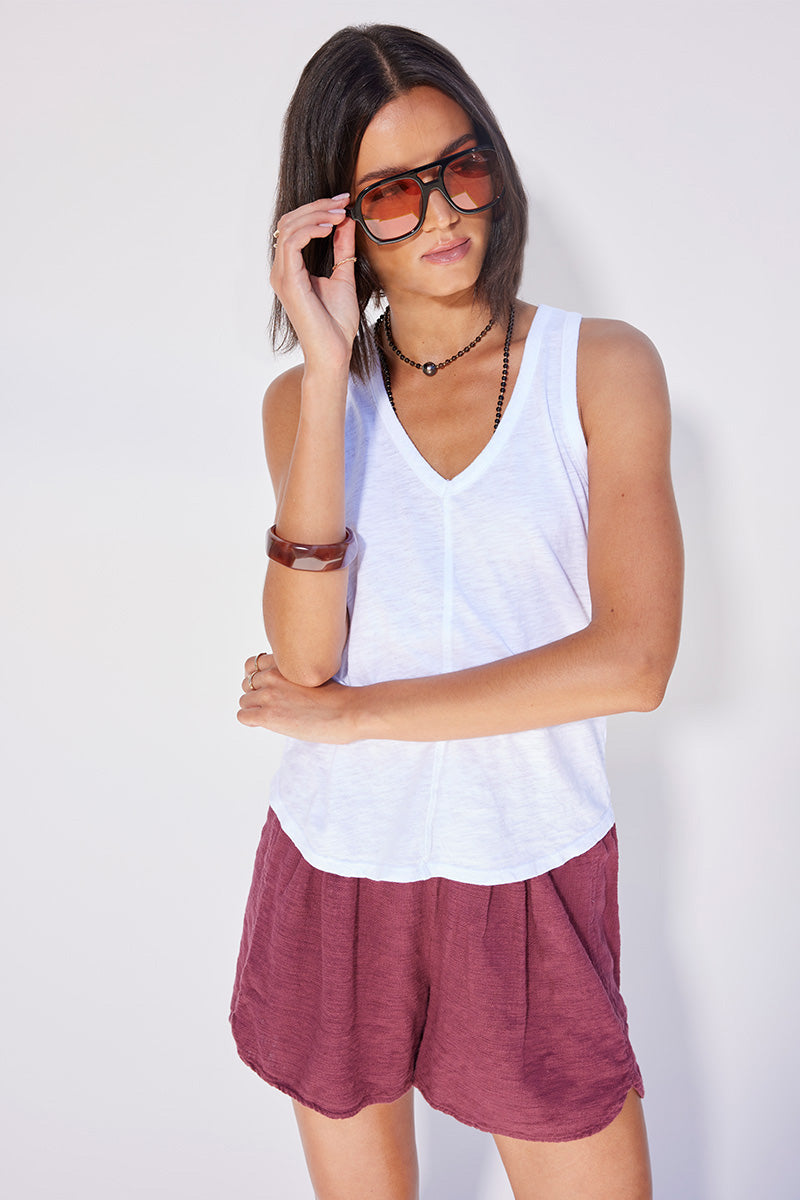 SEAMED VNECK TANK