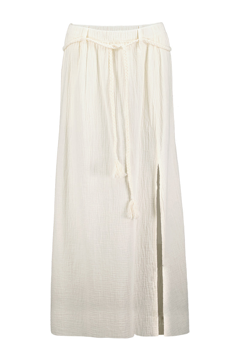 MAXI SKIRT WITH SLIT AND BELT