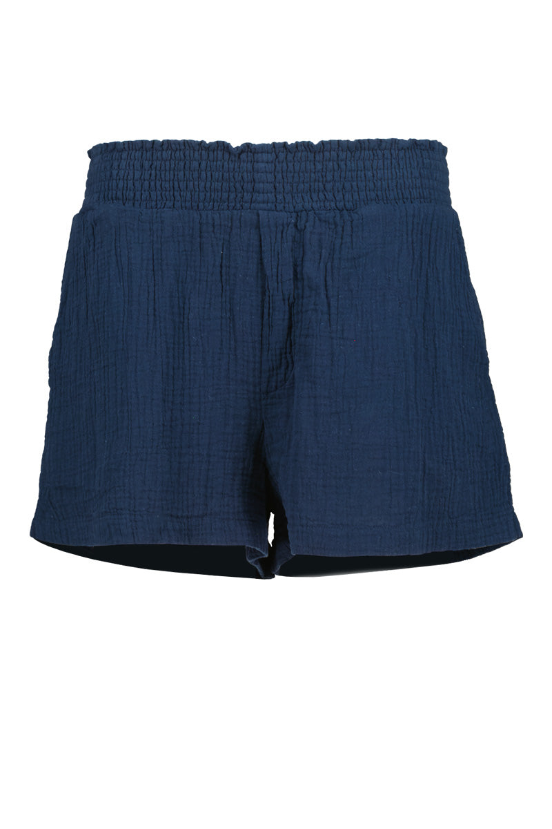 FAUX FLY SMOCKED SHORT