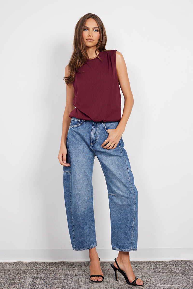 CREWNECK BUBBLE HEM TEE