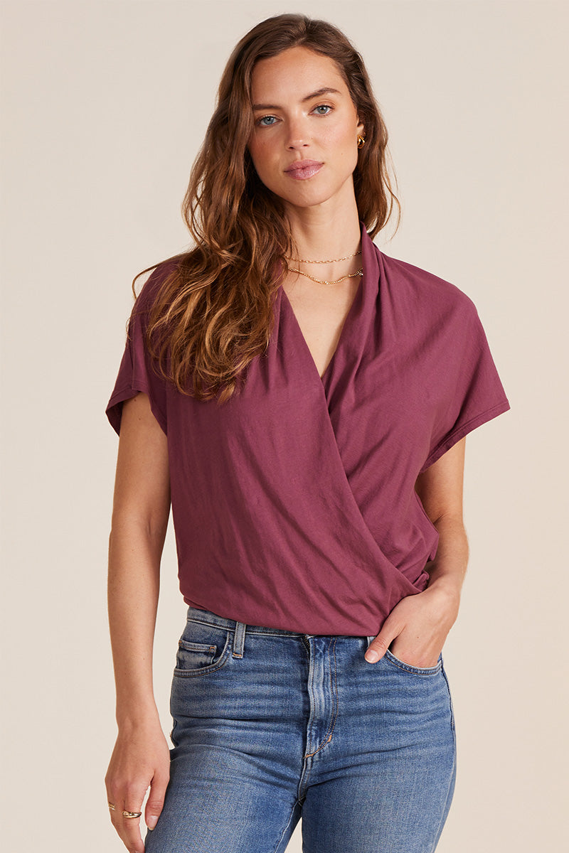 SURPLICE DROP SHOULDER TEE