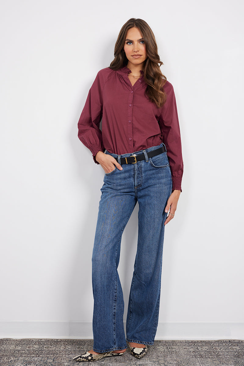 RAGLAN BUTTON-UP SMOCK SLEEVE