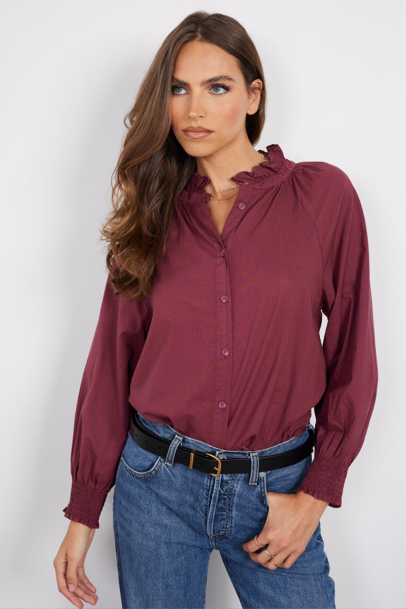 RAGLAN BUTTON-UP SMOCK SLEEVE
