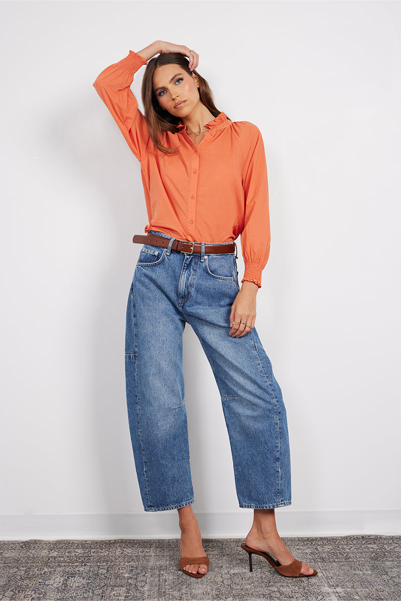 RAGLAN BUTTON-UP SMOCK SLEEVE