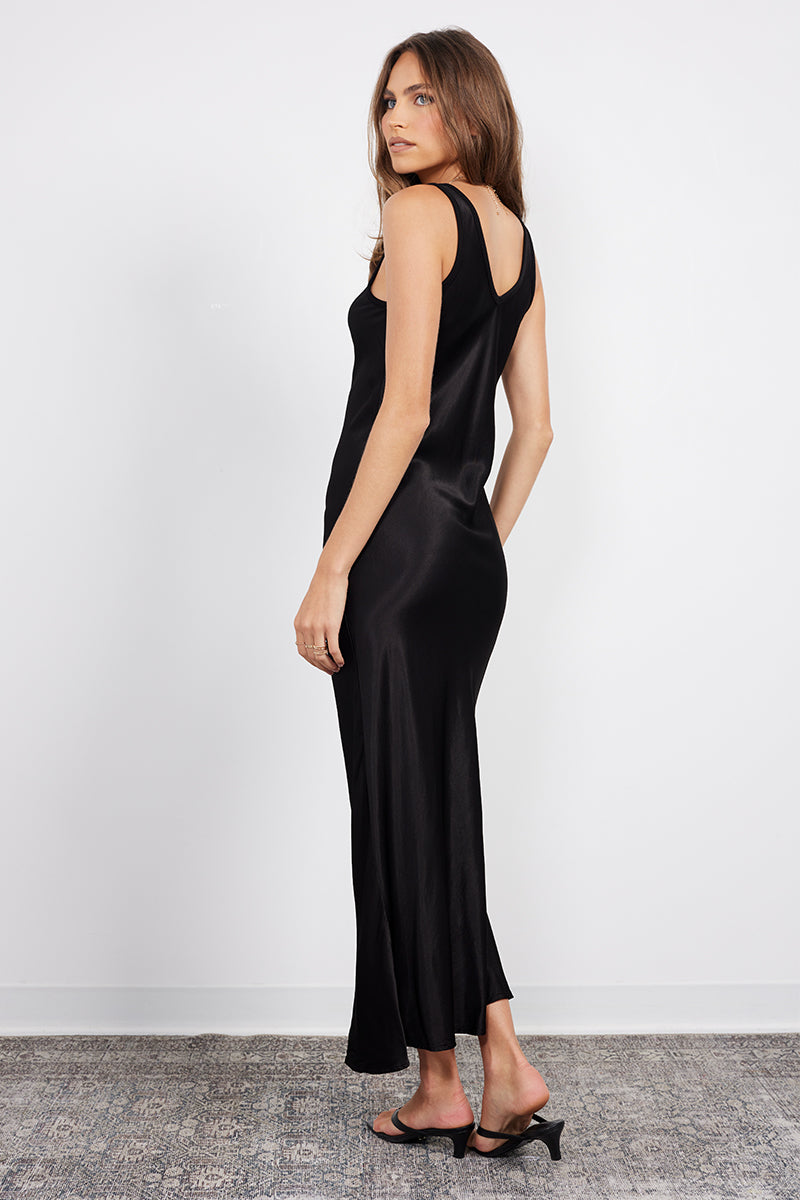 DOUBLE V CUT SLIP DRESS