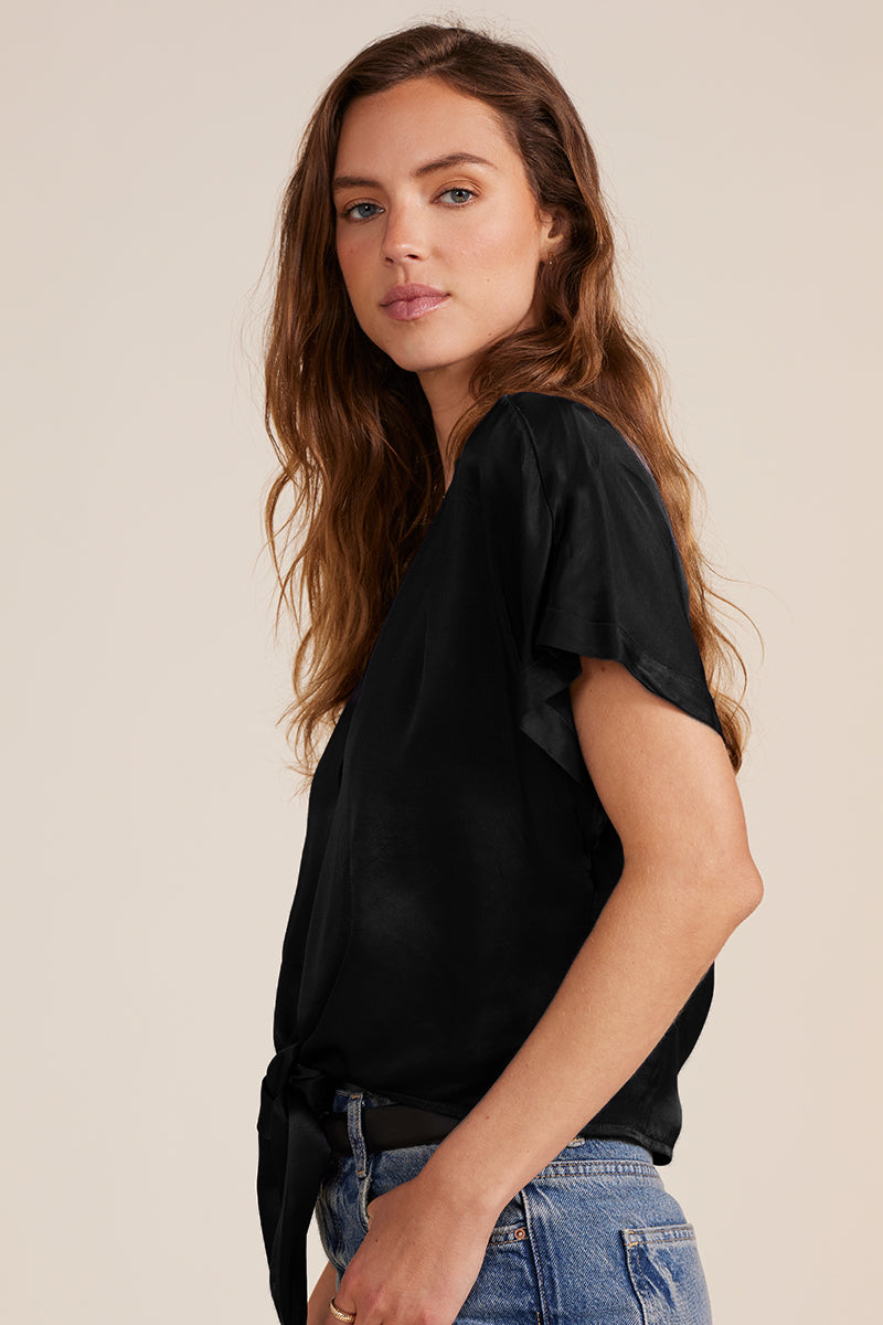 DROP SHOULDER TIE WRAP TOP