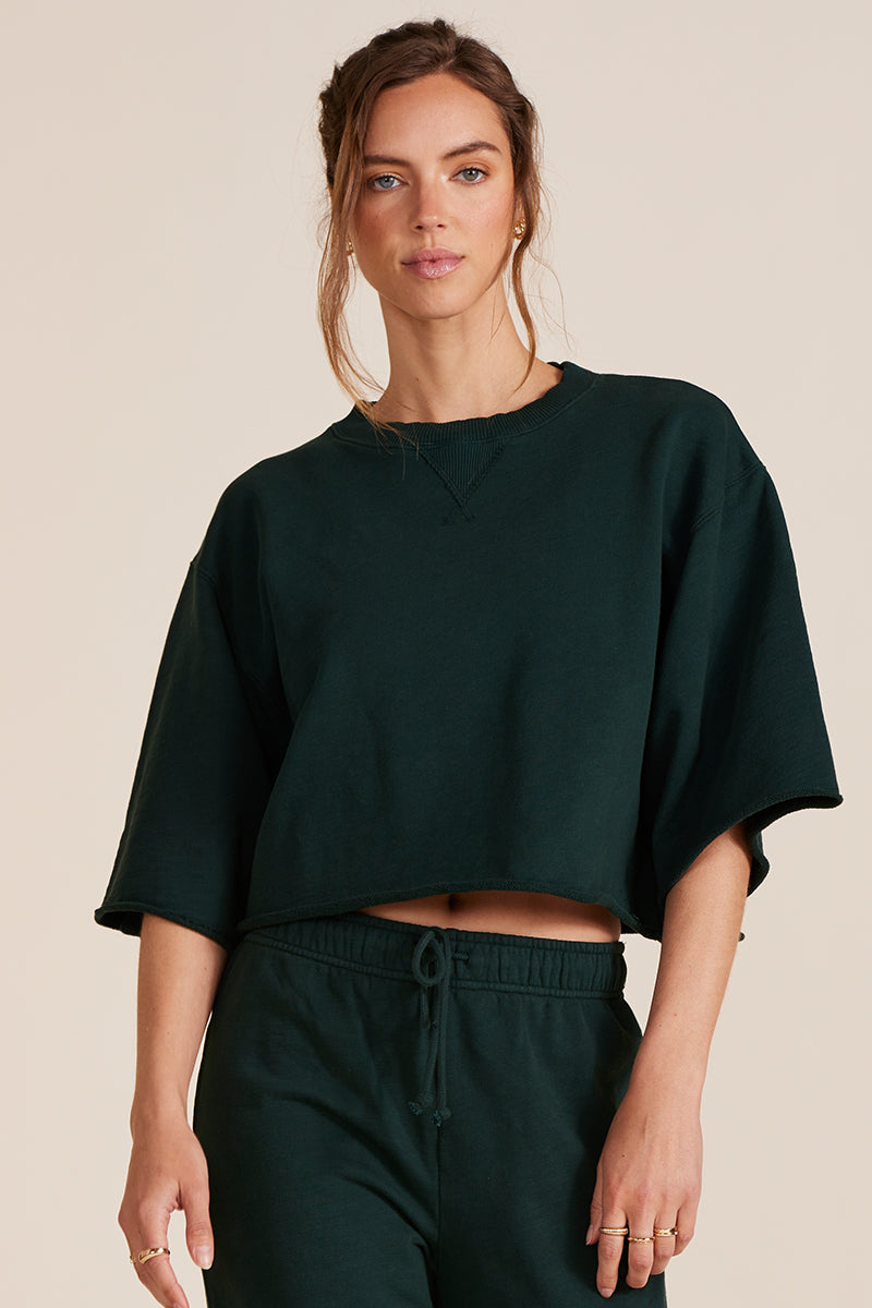 DROP SHOULDER CROP SHORT SLEEVE