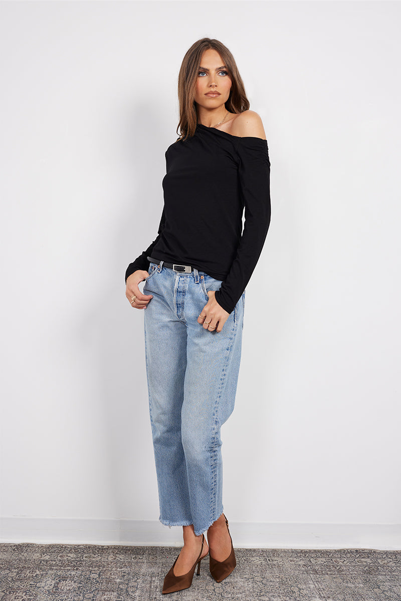 ONE SHOUDLER LONG SLEEVE TOP