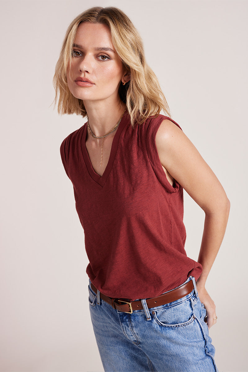 PLEATED MUSCLE TANK
