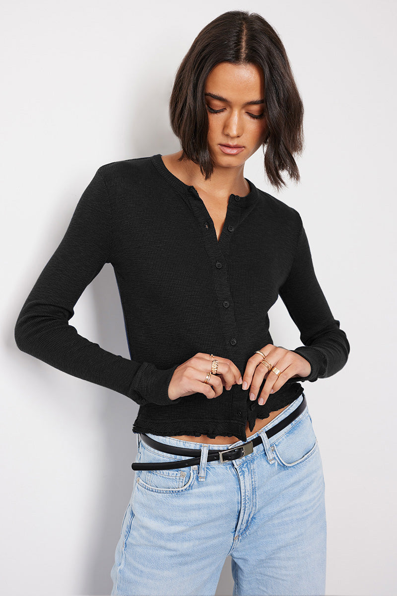 RUFFLE CARDIGAN